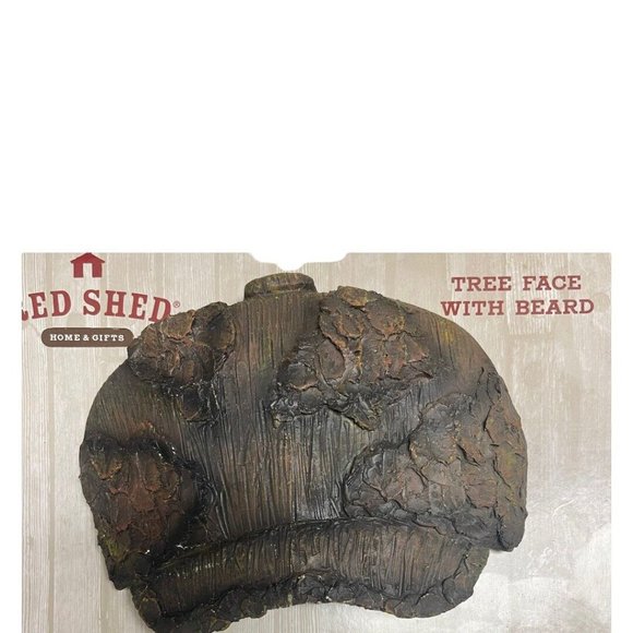 Red Shed Home Gift Tree Face with Beard Mustache Hat Eyes Modern Decor NEW READ - Picture 4 of 8